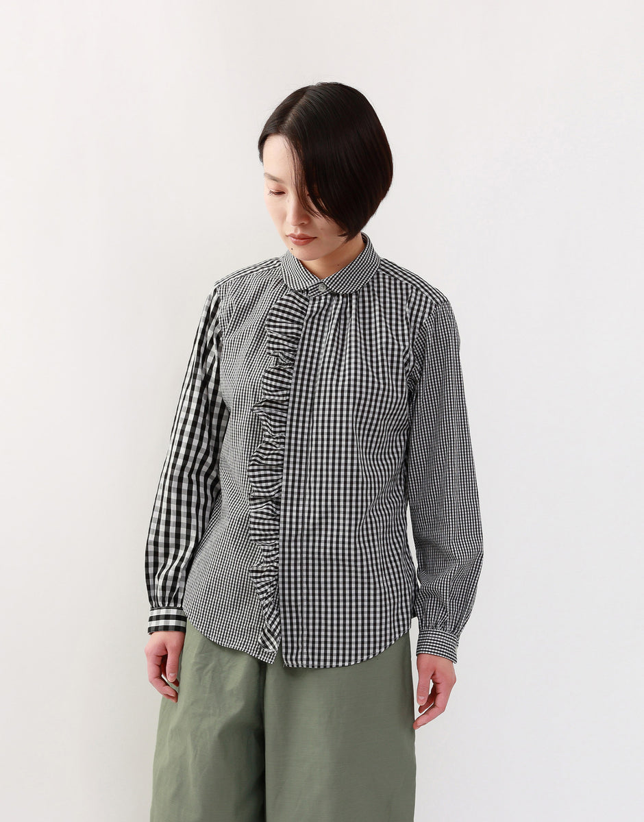 美品 MORIKAGE SHIRT モリカゲシャツ リネン丸襟フリルシャツ 美品 MORIKAGE SHIRT モリカゲシャツ リネン丸襟フリルシャツ