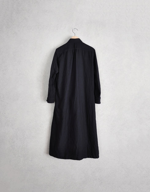 コットンウールの4ギャザーシャツドレス