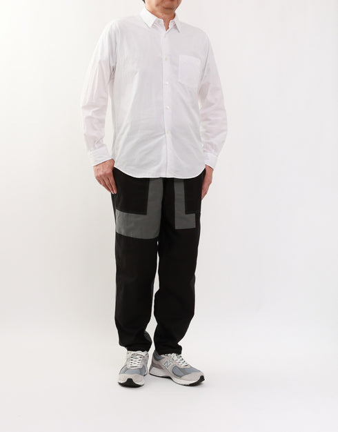 バックサテンのパッチワークパンツ