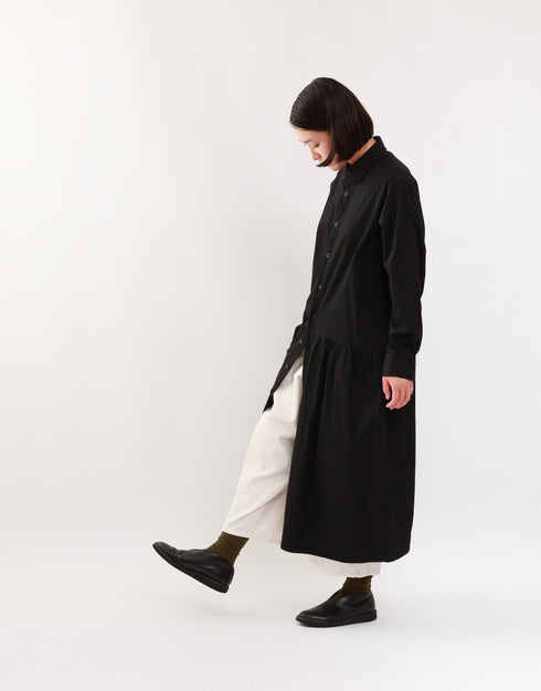 4ギャザーシャツドレス