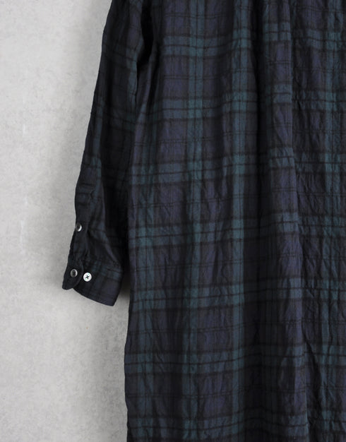 コットンウールの4ギャザーシャツドレス