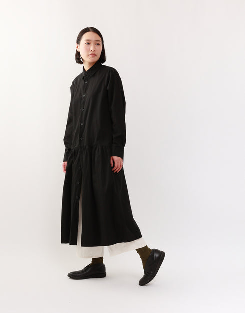 4ギャザーシャツドレス