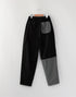 バックサテンのパッチワークパンツ