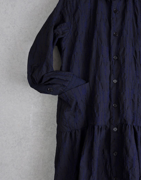 タックドビーの4ギャザーシャツドレス