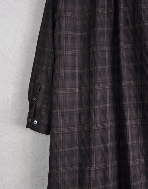 コットンウールの4ギャザーシャツドレス