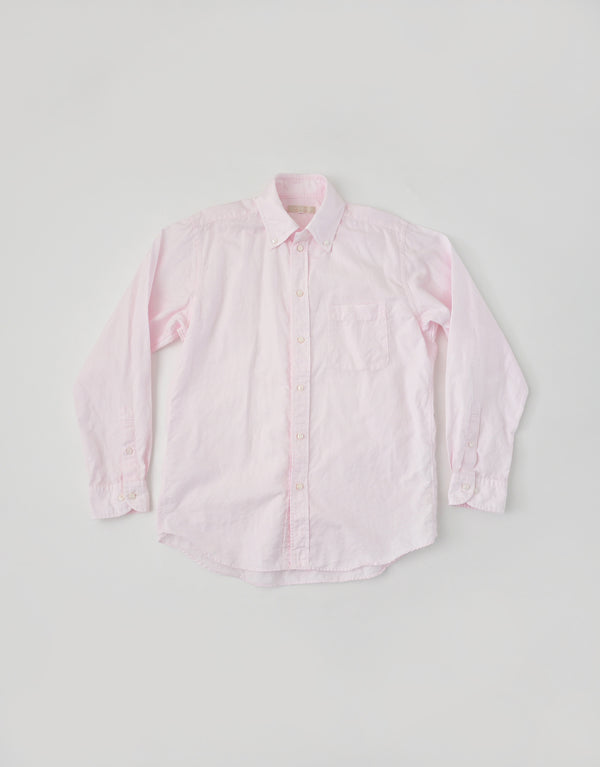 綿麻オックスのボタンダウンシャツ