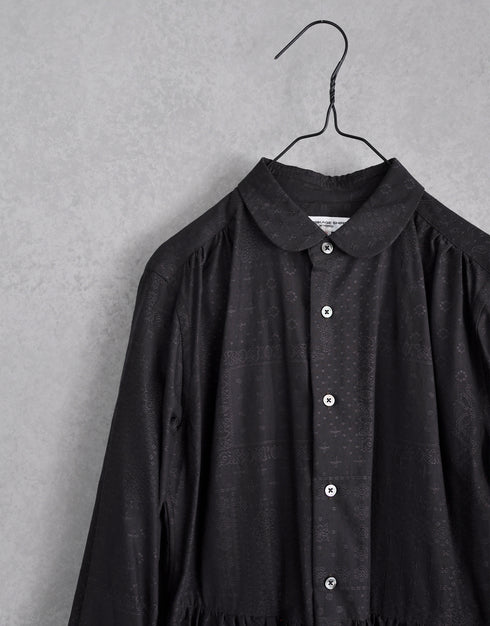 ジャカードのギャザーワンピース