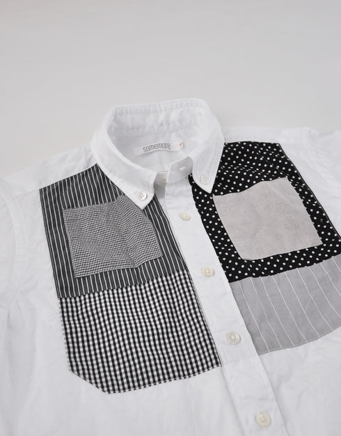 somemore/イカ胸パッチワークシャツ