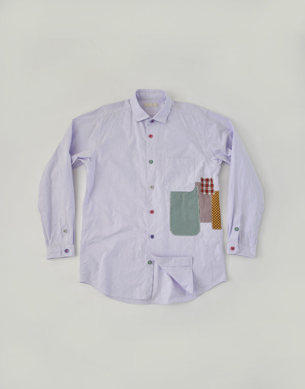 オックスフォードのくるみボタンシャツ