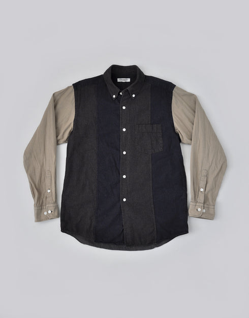 コットンピケのパッチワークシャツ