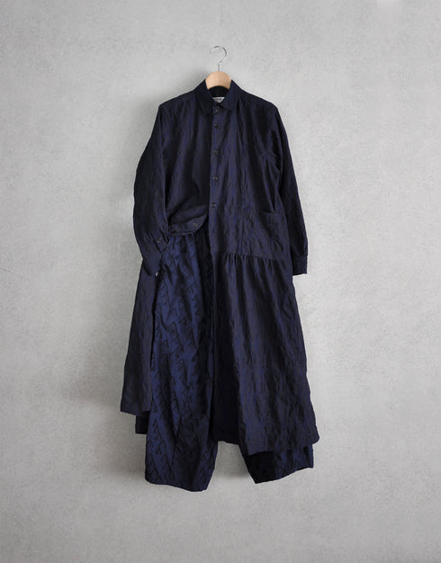 タックドビーの4ギャザーシャツドレス