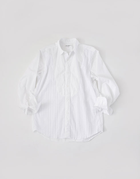 ピンタックとブロードのイカ胸シャツ