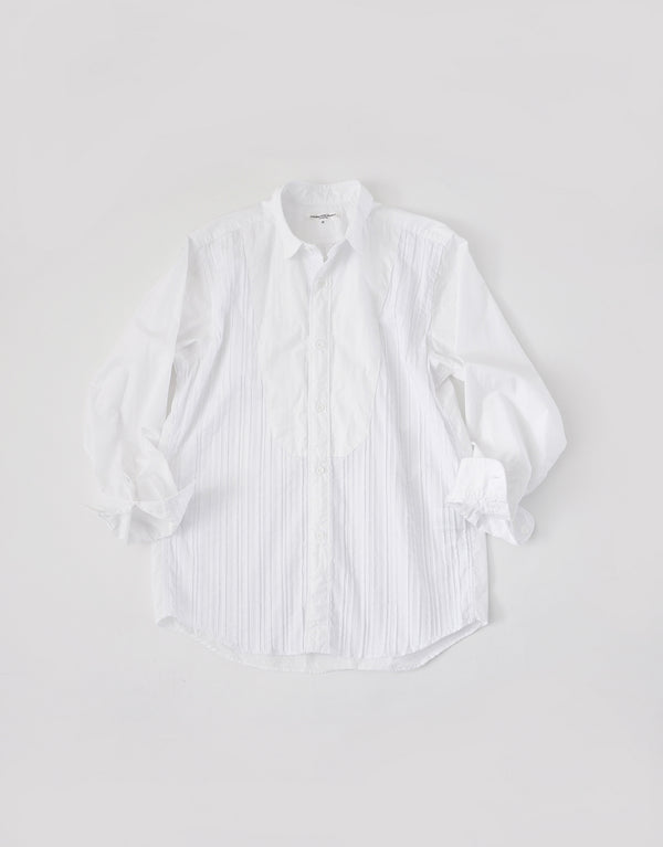 ピンタックとブロードのイカ胸シャツ