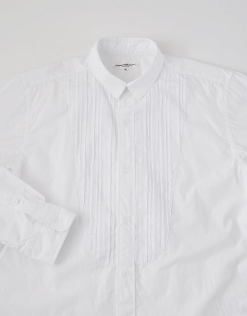 コットンブロードのピンタックイカ胸シャツ