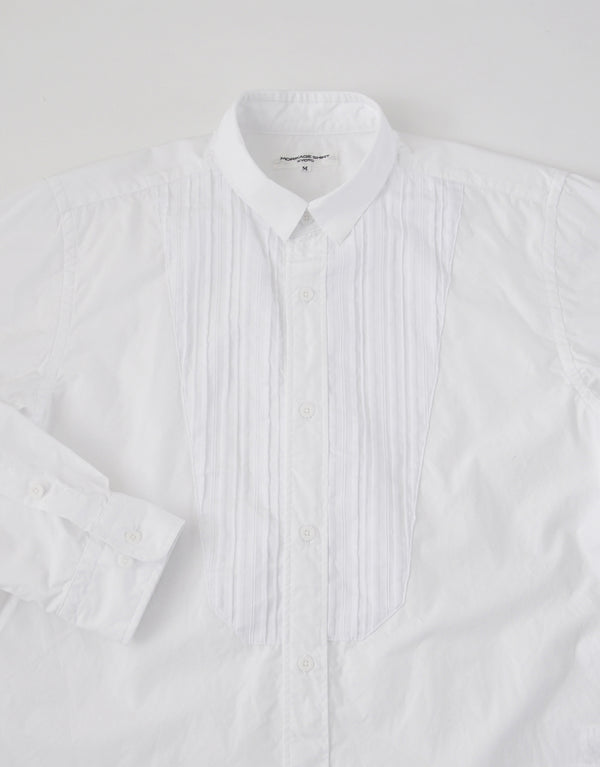 コットンブロードのピンタックイカ胸シャツ