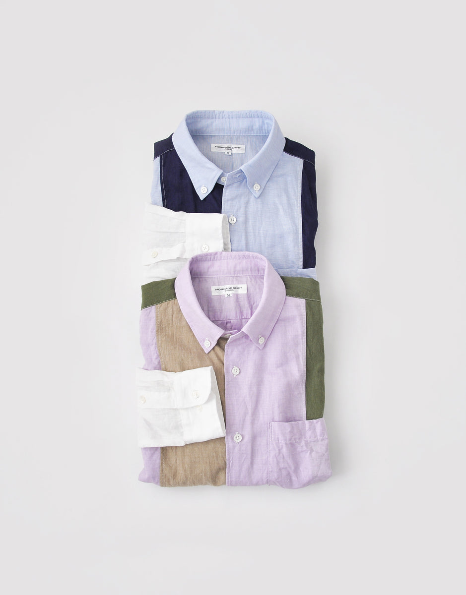 コットンリネンのパッチワークシャツ – MORIKAGE SHIRT KYOTO