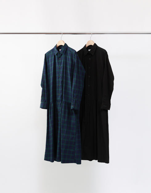 4ギャザーシャツドレス