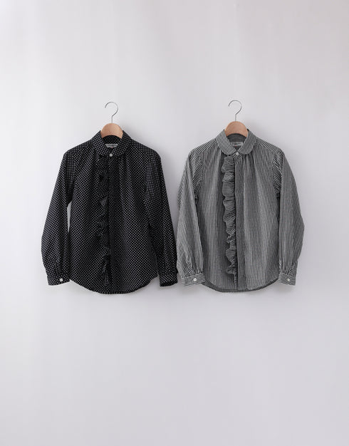 パターンドフリルシャツ