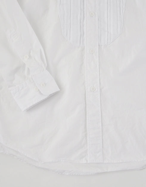 コットンブロードのピンタックイカ胸シャツ