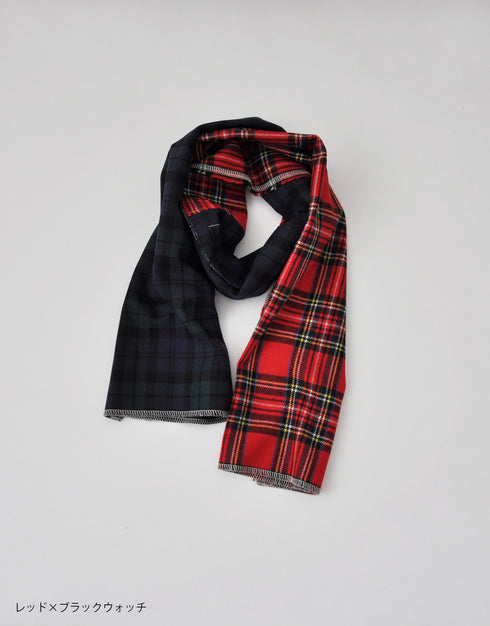 ウールチェックの巻きもの