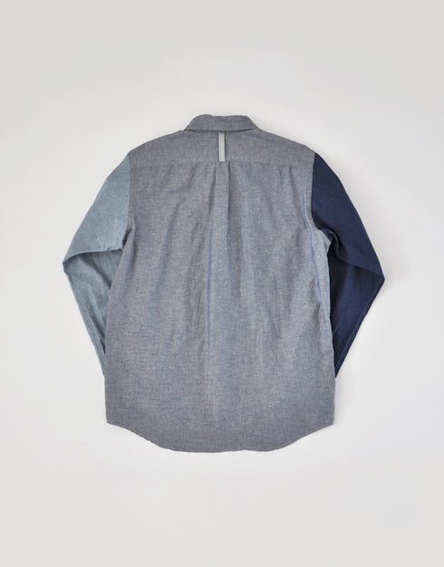 インディゴオックスのカーブラインシャツ
