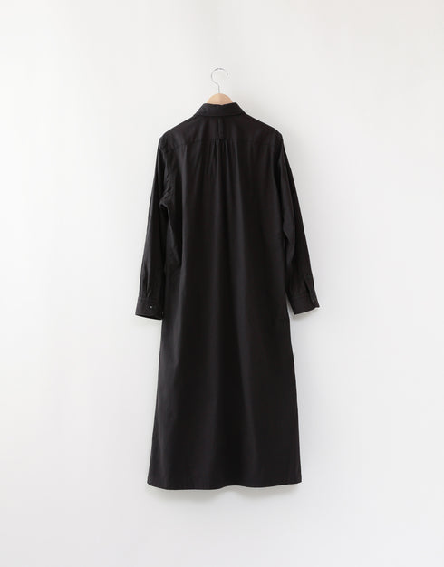 コットンウールの4ギャザーシャツドレス