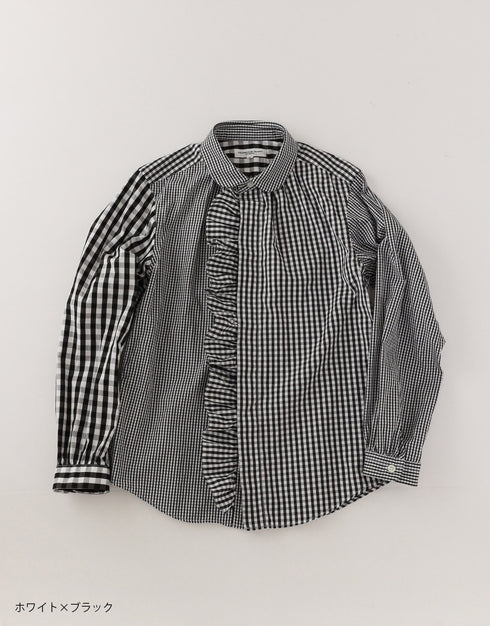 03パッチワークフリルシャツ