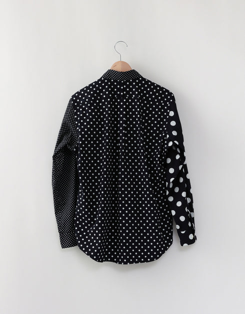 水玉の03パッチワークシャツ