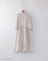オックスストライプのギャザーシャツドレス