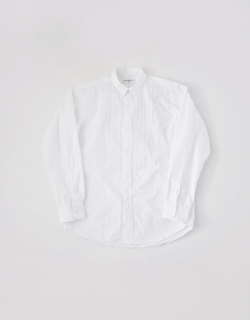 コットンブロードのピンタックイカ胸シャツ