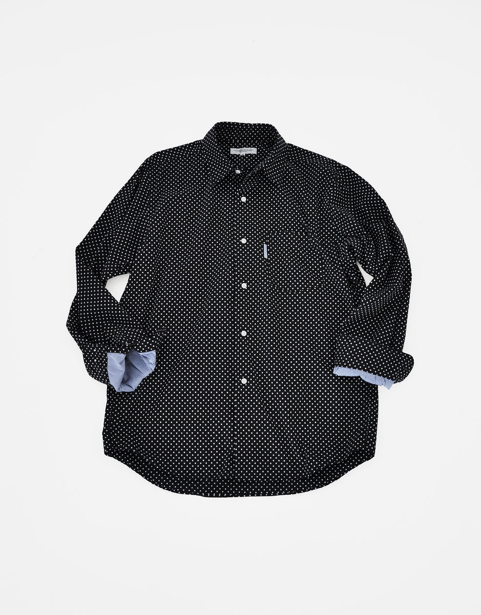 水玉柄の袖口切替シャツ – MORIKAGE SHIRT KYOTO