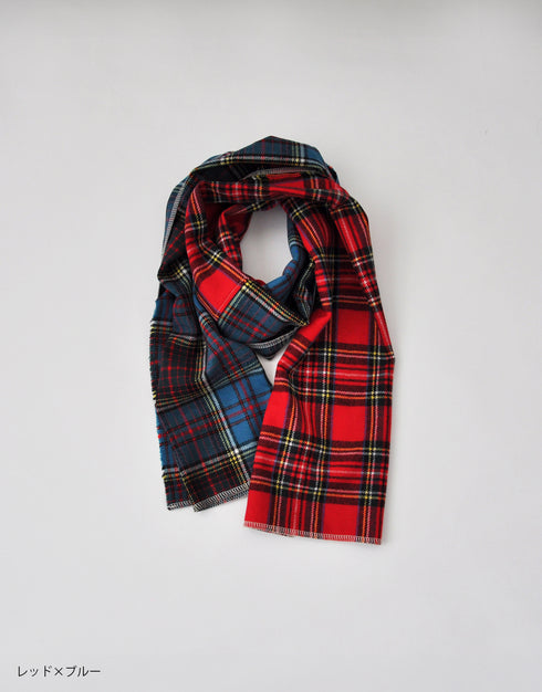 ウールチェックの巻きもの