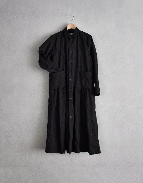 タックドビーの4ギャザーシャツドレス
