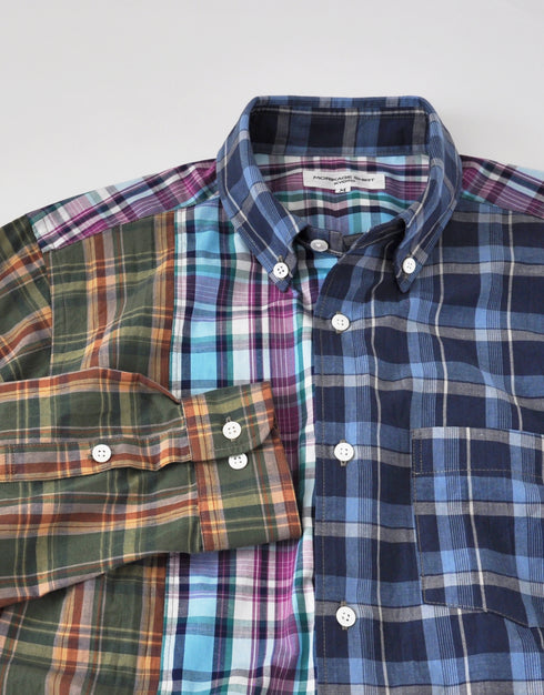 チェックのクレイジーパッチワークシャツ