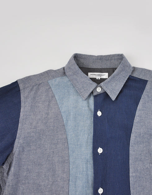 インディゴオックスのカーブラインシャツ