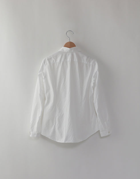 コットンブロードのネックギャザーシャツ