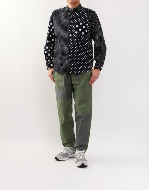 水玉の03パッチワークシャツ