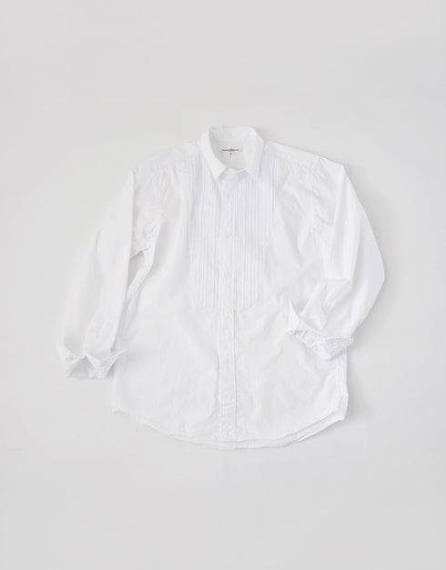 コットンブロードのピンタックイカ胸シャツ