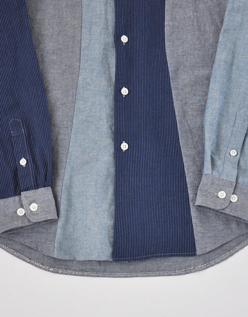 インディゴオックスのカーブラインシャツ