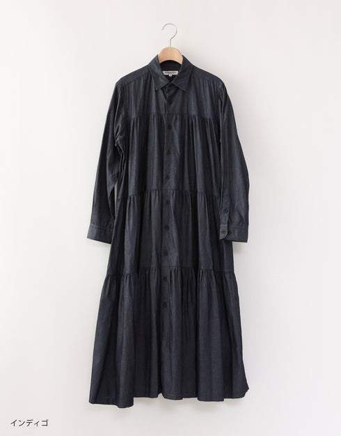 8ギャザーシャツドレス