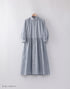 オックスストライプのギャザーシャツドレス