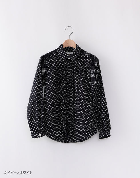 パターンドフリルシャツ