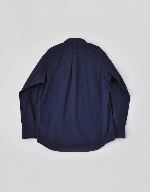 シャンブレーのピンタックイカ胸シャツ