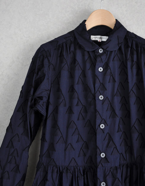 三角カットジャカードのシャツドレス