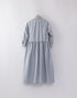 オックスストライプのギャザーシャツドレス