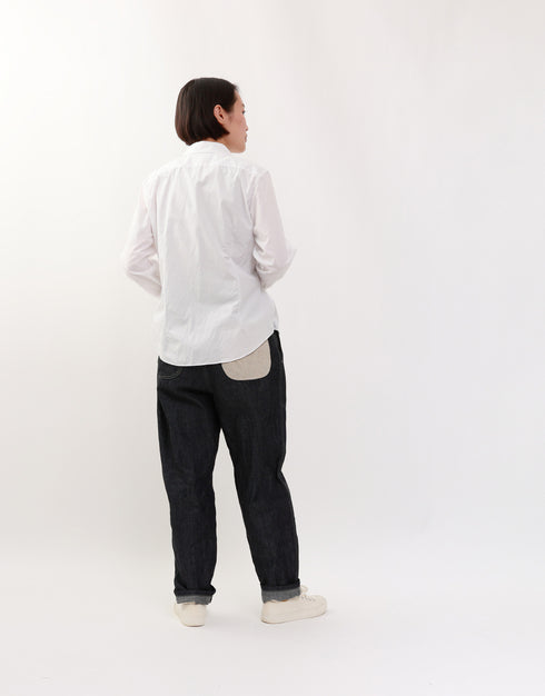 デニムの刺し子ラインパンツ