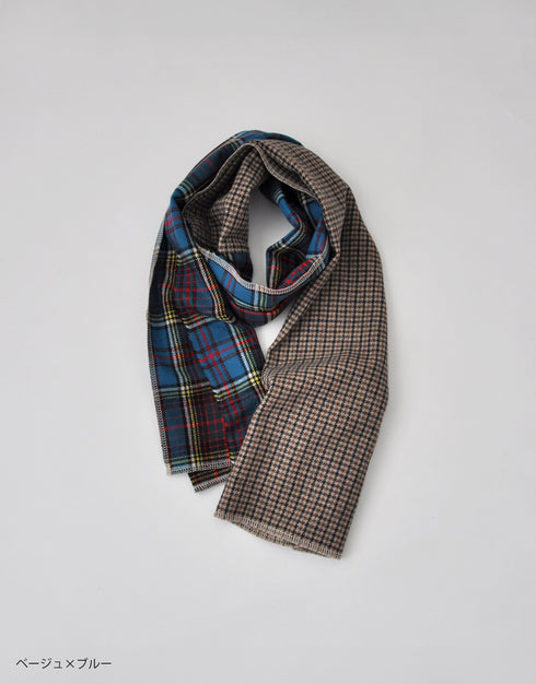 ウールチェックの巻きもの