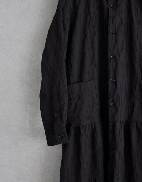 タックドビーの4ギャザーシャツドレス