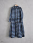チェックのギャザーシャツドレス