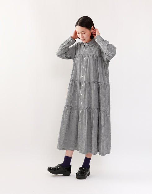 8ギャザーシャツドレス